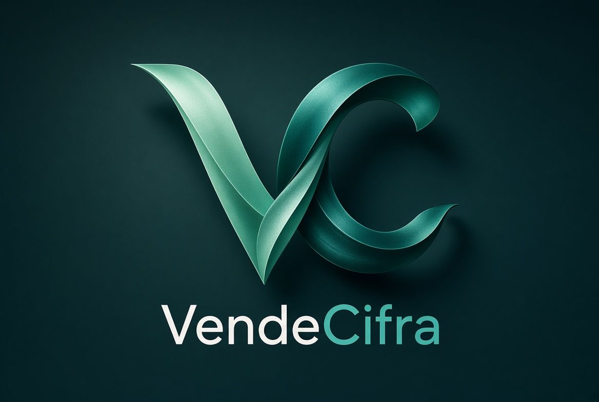 Símbolo VC de VendeCifra en forma de cinta turquesa